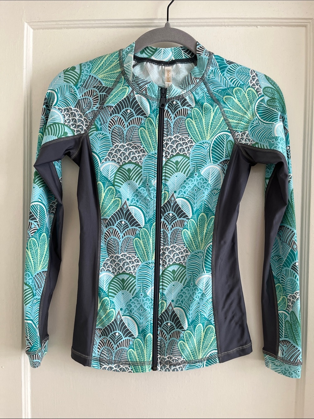 Helen Jon Rash Guard Full Zip Front Swim Beach Break Surf Shirt UPF Size XS